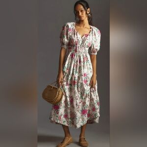 Anthropologie Somerset Puff Sleeve Edition Maxi Dress